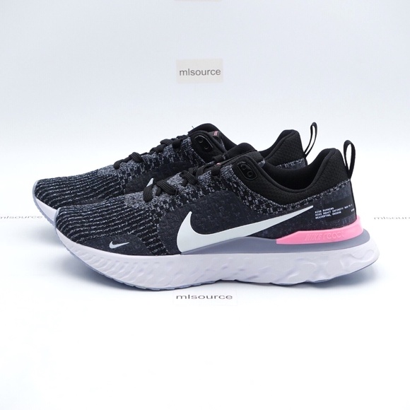 NEW Nike React Infinity Run FlyKnit 3 Running Shoes DZ3014-001 Black - Picture 1 of 6